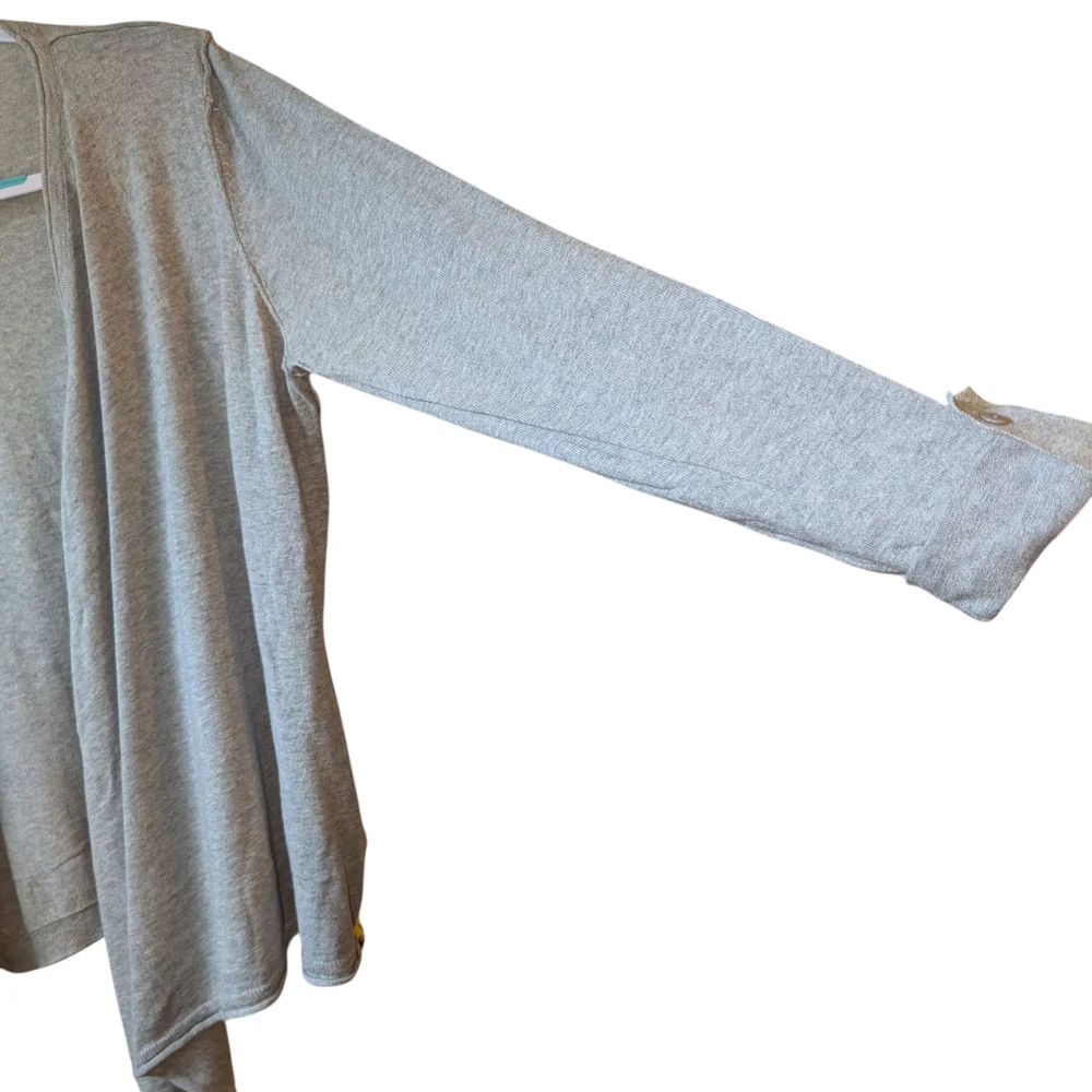 TALBOTS WOMEN'S HEATHER GRAY DRAPED CARDIGAN SIZE XL - Picture 5 of 8
